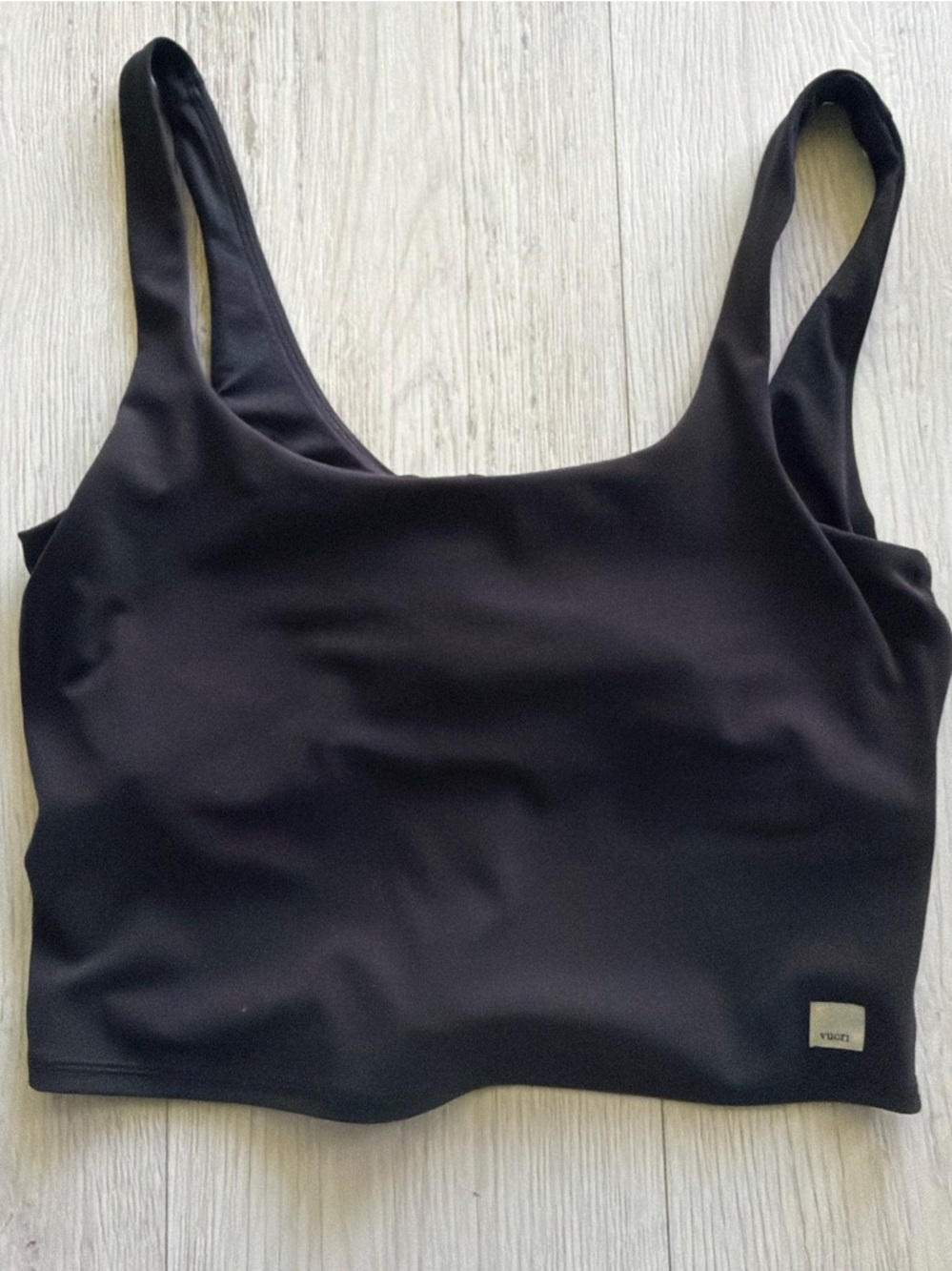 Vuori Black built in bra crop top